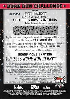 2022 Topps - Home Run Challenge Code Cards (Series Two) #HRC-28 Jose Ramirez Back