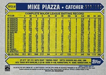 2022 Topps - 1987 Topps Baseball 35th Anniversary Chrome Silver Pack Blue (Series Two) #T87C2-38 Mike Piazza Back