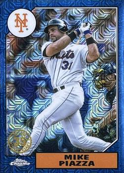 2022 Topps - 1987 Topps Baseball 35th Anniversary Chrome Silver Pack Blue (Series Two) #T87C2-38 Mike Piazza Front