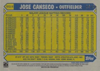2022 Topps - 1987 Topps Baseball 35th Anniversary Chrome Silver Pack Green (Series Two) #T87C2-76 Jose Canseco Back