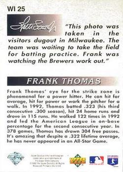 1993 Upper Deck - Iooss Collection #WI 25 Frank Thomas Back