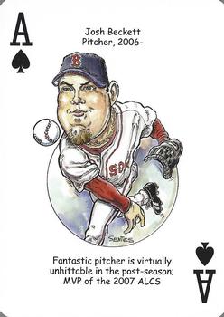 2008 Hero Decks Boston Red Sox Baseball Heroes Playing Cards #A♠ Josh Beckett Front