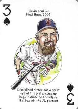 2008 Hero Decks Boston Red Sox Baseball Heroes Playing Cards #3♠ Kevin Youkilis Front
