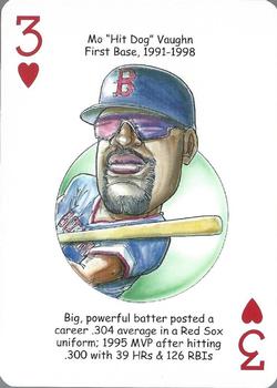 2008 Hero Decks Boston Red Sox Baseball Heroes Playing Cards #3♥ Mo Vaughn Front
