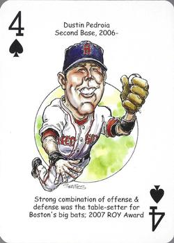 2008 Hero Decks Boston Red Sox Baseball Heroes Playing Cards #4♠ Dustin Pedroia Front