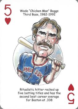 2008 Hero Decks Boston Red Sox Baseball Heroes Playing Cards #5♥ Wade Boggs Front