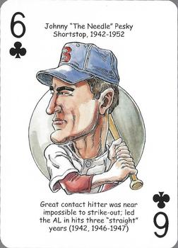 2008 Hero Decks Boston Red Sox Baseball Heroes Playing Cards #6♣ Johnny Pesky Front