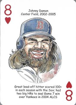 2008 Hero Decks Boston Red Sox Baseball Heroes Playing Cards #8♥ Johnny Damon Front