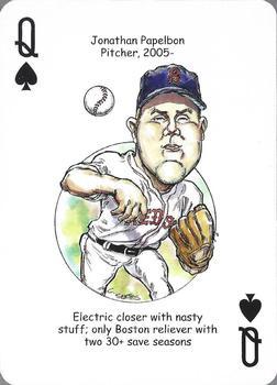 2008 Hero Decks Boston Red Sox Baseball Heroes Playing Cards #Q♠ Jonathan Papelbon Front