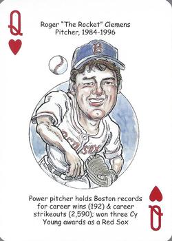 2008 Hero Decks Boston Red Sox Baseball Heroes Playing Cards #Q♥ Roger Clemens Front