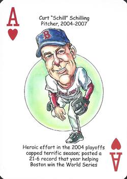 2012 Hero Decks Boston Red Sox Baseball Heroes Playing Cards #A♥ Curt Schilling Front