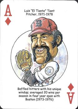 2012 Hero Decks Boston Red Sox Baseball Heroes Playing Cards #A♦ Luis Tiant Front