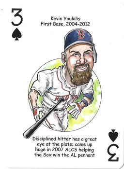 2012 Hero Decks Boston Red Sox Baseball Heroes Playing Cards #3♠ Kevin Youkilis Front