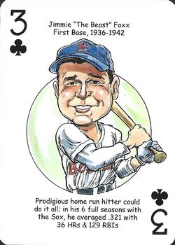 2012 Hero Decks Boston Red Sox Baseball Heroes Playing Cards #3♣ Jimmie Foxx Front
