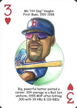 2012 Hero Decks Boston Red Sox Baseball Heroes Playing Cards #3♥ Mo Vaughn Front