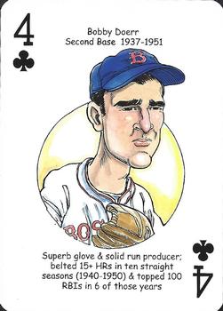 2012 Hero Decks Boston Red Sox Baseball Heroes Playing Cards #4♣ Bobby Doerr Front