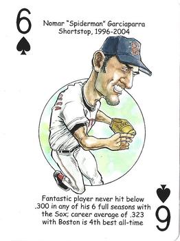 2012 Hero Decks Boston Red Sox Baseball Heroes Playing Cards #6♠ Nomar Garciaparra Front