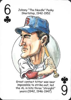 2012 Hero Decks Boston Red Sox Baseball Heroes Playing Cards #6♣ Johnny Pesky Front