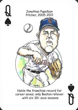 2012 Hero Decks Boston Red Sox Baseball Heroes Playing Cards #Q♠ Jonathan Papelbon Front