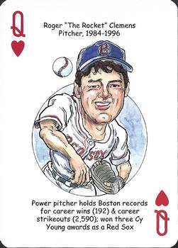 2012 Hero Decks Boston Red Sox Baseball Heroes Playing Cards #Q♥ Roger Clemens Front