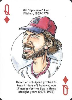 2012 Hero Decks Boston Red Sox Baseball Heroes Playing Cards #Q♦ Bill Lee Front