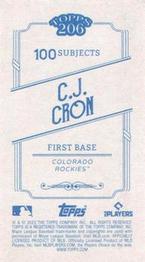 2022 Topps 206 - Wood Paper Stock #NNO C.J. Cron Back