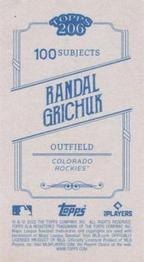 2022 Topps 206 - Wood Paper Stock #NNO Randal Grichuk Back