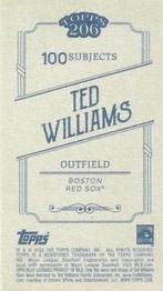 2022 Topps 206 - Wood Paper Stock #NNO Ted Williams Back