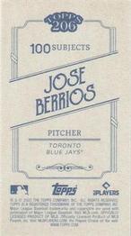 2022 Topps 206 - Wood Paper Stock #NNO Jose Berrios Back