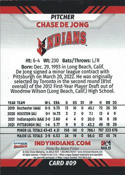 2022 Choice Indianapolis Indians #09 Chase de Jong Back