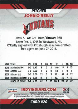 2022 Choice Indianapolis Indians #20 John O'Reilly Back