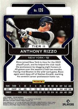 2022 Panini Prizm #126 Anthony Rizzo Back