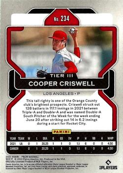 2022 Panini Prizm #234 Cooper Criswell Back