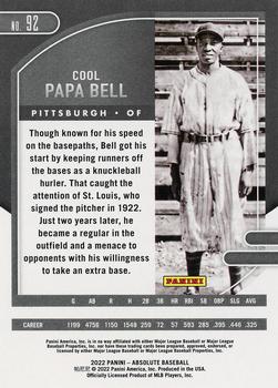 2022 Panini Absolute - Retail #92 Cool Papa Bell Back