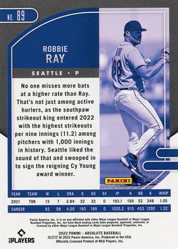 2022 Panini Absolute - Green #89 Robbie Ray Back
