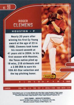 2022 Panini Absolute - Green #90 Roger Clemens Back