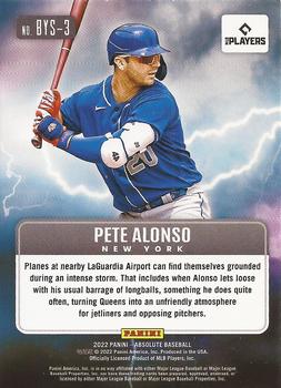 2022 Panini Absolute - By Storm Retail Lava #BYS-3 Pete Alonso Back