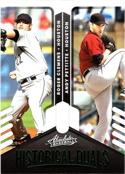 2022 Panini Absolute - Historical Duals Retail Green #HD-RA Andy Pettitte / Roger Clemens Front