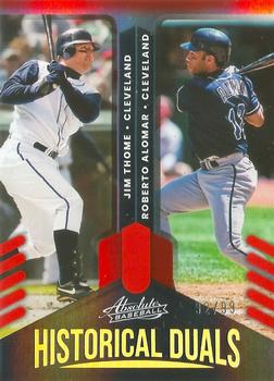 2022 Panini Absolute - Historical Duals Spectrum Red #HD-JR Jim Thome / Roberto Alomar Front