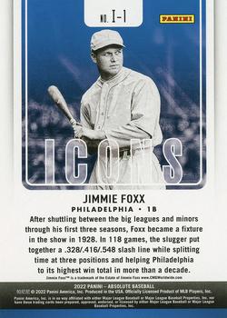 2022 Panini Absolute - Icons #I-1 Jimmie Foxx Back