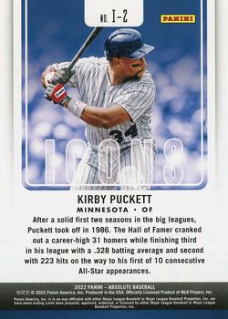 2022 Panini Absolute - Icons Retail Red #I-2 Kirby Puckett Back