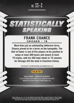 2022 Panini Absolute - Statistically Speaking #SS-2 Frank Chance Back