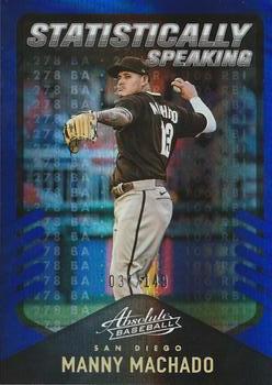 2022 Panini Absolute - Statistically Speaking Spectrum Blue #SS-11 Manny Machado Front