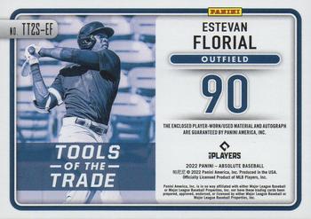 2022 Panini Absolute - Tools of the Trade 2 Swatch Signatures #TT2S-EF Estevan Florial Back