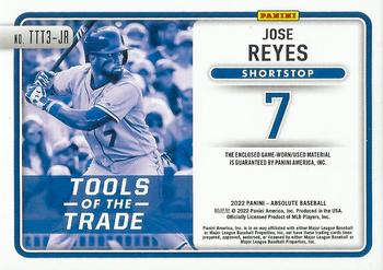 2022 Panini Absolute - Tools of the Trade 3 Swatch Spectrum Red #TTT3-JR Jose Reyes Back