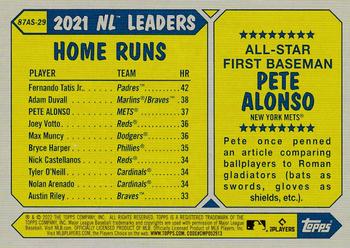 2022 Topps - 1987 Topps Baseball 35th Anniversary All-Stars Blue #87AS-29 Pete Alonso Back