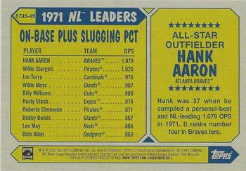 2022 Topps - 1987 Topps Baseball 35th Anniversary All-Stars Blue #87AS-49 Hank Aaron Back