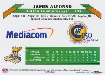 2015 Grandstand Clinton LumberKings Update 2 #NNO James Alfonso Back