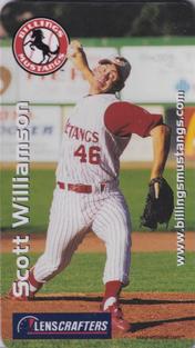 2002 Lenscrafters Billings Mustangs Decade Greats Magnet Cards #NNO Scott Williamson Front