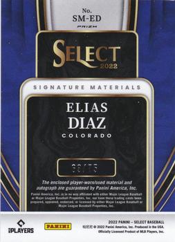 2022 Panini Select - Signature Materials Holo #SM-ED Elias Diaz Back